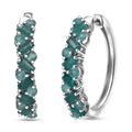 D'Joy Premium Grandidierite 2.50 ctw Art Deco Earrings in Rhodium Over Sterling Silver - Sticky add to cart bar