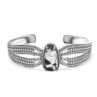 D'Joy Artisan Crafted White Buffalo 14.20 ctw Cuff Bracelet in Sterling Silver (7.25 In)