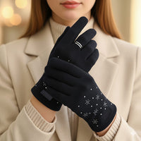 Cashmere Wool Gloves with 2 Fingers Screen Touch