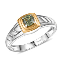 D'Joy Premium Ambanja Demantoid Garnet 0.60 ctw Mens Ring in 18K Vermeil YG and Rhodium Over Sterling Silver (Size  10.0)