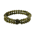 Connemara Marble 110.00 ctw Line of faith Beaded Stretch Bracelet with Leaf Charm - Sticky add to cart bar