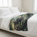 Livmore Green Peacock Pattern Digital Printed Flannel Blanket (59.06"×78.74") - Sticky add to cart bar
