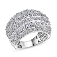 Doorbuster Luxuriant Lab Grown Diamond G SI1 4.50 ctw Ring in Sterling Silver (Size 10.0)