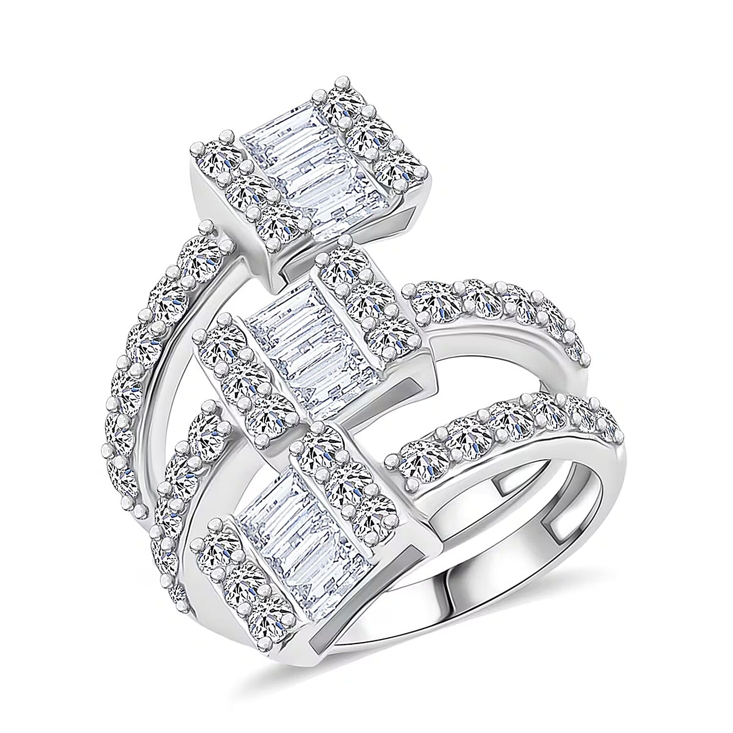 Doorbuster Luxuriant Lab Grown Diamond (G, SI1) Ring in Sterling Silver (Size 10.0) 2.60 ctw