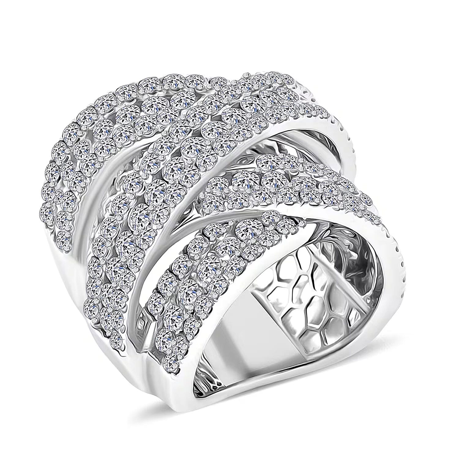 Luxuriant Lab Grown Diamond G SI1 8.15 ctw Ring in Sterling Silver