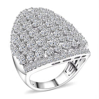 Luxuriant Lab Grown Diamond (G, SI1) Ring in Sterling Silver (Size 10.0) 5.55 ctw