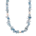 Aquamarine Chips 275.00 ctw and Freshwater Pearl Necklace 28 Inches - Sticky add to cart bar