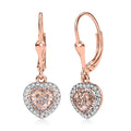 D'Joy Natural Pink and White Diamond I3 0.33 ctw Heart Earrings in 18K Vermeil Rose Gold Over Sterling Silver - Sticky add to cart bar