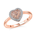 D'Joy Natural Pink and White Diamond I3 0.25 ctw Heart Ring in 18K Vermeil Rose Gold Over Sterling Silver (Size 5.0) - Sticky add to cart bar