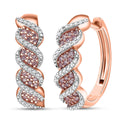 D'Joy Natural Pink and White Diamond I3 0.50 ctw Hoop Earrings in 18K Vermeil Rose Gold Over Sterling Silver - Sticky add to cart bar