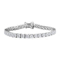 D'Joy Asscher Cut Moissanite (4mm) Bracelet in Rhodium Over Sterling Silver (6.50 In) 10.10 ctw - Sticky add to cart bar