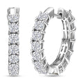 D'Joy Asscher Cut Moissanite Hoop Earrings in Rhodium Over Sterling Silver 6.70 ctw - Sticky add to cart bar