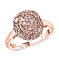 D'Joy Natural Pink Diamond I3 0.50 ctw Ring in 18K Vermeil Rose Gold Over Sterling Silver (Size 7.0)