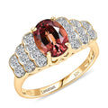Certified & Appraised AAA Byzantine Tourmaline and G-H SI Luxuriant Lab Grown Diamond 2.53 ctw Ring in 10K Yellow Gold (Size 6.0) - Sticky add to cart bar