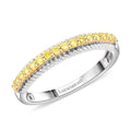 Luxuriant Lab Grown Yellow Diamond (IR) VS 0.25 ctw Band Ring in Rhodium Over Sterling Silver (Size 6.0) - Sticky add to cart bar