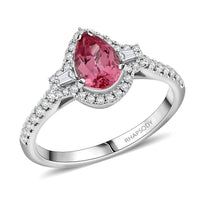 Certified & Appraised Rhapsody 950 Platinum AAAA Mahenge Pink Spinel, Diamond (E-F, VS) (0.37 cts) Ring (Size 7.0) (5.35 g) 1.50 ctw