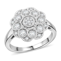 Clarte Petunia Collection Moissanite 0.80 ctw Ring in Sterling Silver (Size 10.0)