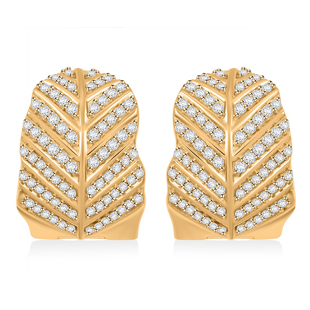 Clarte Fylla Collection Moissanite 0.56 ctw Huggies Earrings in 14K Yellow Gold Over Sterling Silver