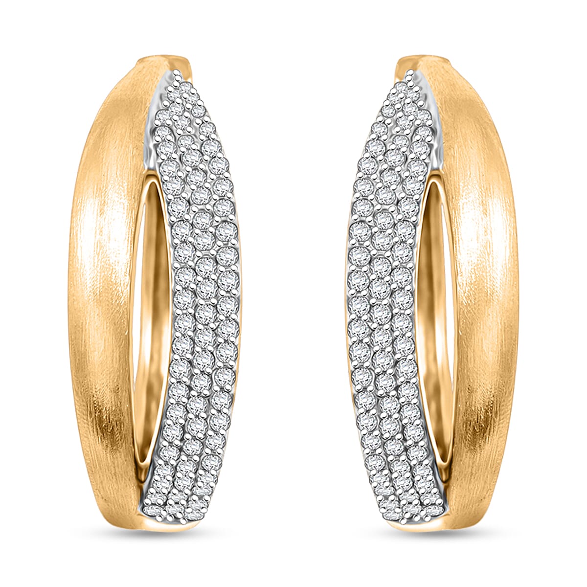 Clarte Solis Collection Moissanite 0.47 ctw Hoop Earrings in 14K Yellow Gold Over Sterling Silver