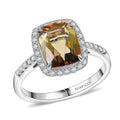 Certified & Appraised Rhapsody AAAA Jenipapo Andalusite and E-F VS Diamond 3.65 ctw Ring in 950 Platinum (Size 6.0) 5.73 Grams - Sticky add to cart bar