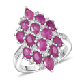 D'Joy Ceylon Blue Sapphire, White Zircon Ring in Rhodium Over Sterling Silver (Size 10.0) 4.25 ctw - Sticky add to cart bar