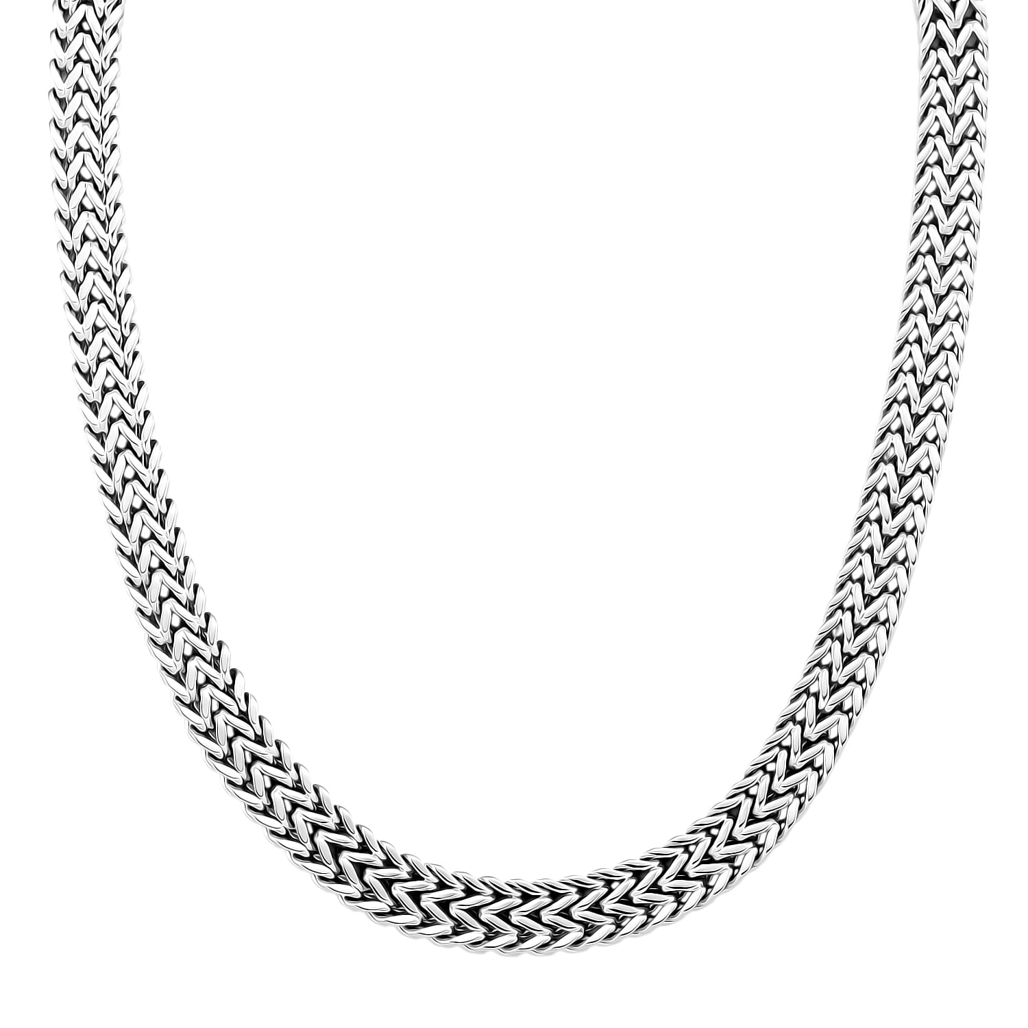 Fashionable Two Row Spiga Chain Necklace in Stainless Steel 20 Inches