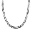 Fashionable Two Row Spiga Chain Necklace in Stainless Steel 20 Inches - Sticky add to cart bar