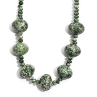 EverTrue Green Jasper 450.00 ctw Roundel Necklace in Platinum Bond 18 Inches