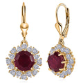 D'Joy Niassa Ruby (FF), Moissanite Earrings in 18K Vermeil YG Over Sterling Silver 9.10 ctw - Sticky add to cart bar