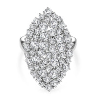 D''Joy Moissanite Ring in Rhodium Over Sterling Silver (Size 6.5) 2.95 ctw