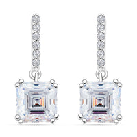 Princess Cut Moissanite 5.20 ctw Earrings in Sterling Silver