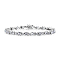 Princess Cut Moissanite 9.40 ctw Bracelet in Sterling Silver (6.50 In)