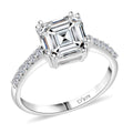Princess Cut Moissanite 2.70 ctw Ring in Sterling Silver (Size 10.0) - Sticky add to cart bar
