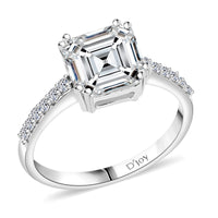 Princess Cut Moissanite 2.70 ctw Ring in Sterling Silver (Size 10.0)