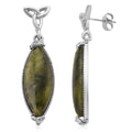 Connemara Marble Beads 30.00 ctw Celtic Knot Earrings in Silvertone - Sticky add to cart bar