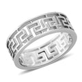 Timeless Greek Key Band Ring in Stainless Steel (Size 10.0) - Sticky add to cart bar