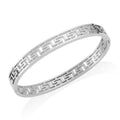 Timeless Greek Key Bangle Bracelet in Stainless Steel (7.25 In) - Sticky add to cart bar
