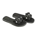 MATERIAL GIRL Black Floral EVA Slides - L - Sticky add to cart bar