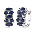 D'Joy Niassa Ruby (FF) 3.70 ctw Hoop Earrings in Rhodium Over Sterling Silver - Sticky add to cart bar