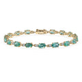 AAA Kagem Zambian Emerald and G-H SI Luxuriant Lab Grown Diamond 7.65 ctw Bracelet in 10K Yellow Gold (7.25 In) - Sticky add to cart bar
