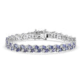 D'Joy Tanzanite, Moissanite Blue Sky in Night Bracelet in Rhodium Over Sterling Silver (6.50 In) 10.80 ctw - Sticky add to cart bar