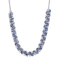 Epic Deal D'Joy Tanzanite, Moissanite Blue Sky in Night Necklace (18 Inches) in Rhodium Over Sterling Silver 8.40 ctw - Sticky add to cart bar