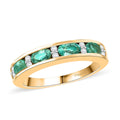 D'Joy Premium Kagem Zambian Emerald and Moissanite 1.10 ctw Ring in 18K Vermeil Yellow Gold Over Sterling Silver (Size 6.0) - Sticky add to cart bar