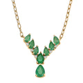 D'Joy AAA Kagem Zambian Emerald and Moissanite 2.10 ctw Necklace in 18K Vermeil Yellow Gold Over Sterling Silver 18 Inches - Sticky add to cart bar