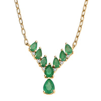 D'Joy AAA Kagem Zambian Emerald and Moissanite 2.10 ctw Necklace in 18K Vermeil Yellow Gold Over Sterling Silver 18 Inches