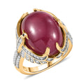D'Joy African Ruby (FF) and Multi Gemstone 22.35 ctw Ring in 18K Vermeil Yellow Gold Over Sterling Silver (Size 10.0) - Sticky add to cart bar