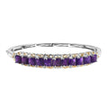 EverTrue African Amethyst Bangle Bracelet in 18K YG Plated and Platinum Bond (7.25 In) 11.90 ctw - Sticky add to cart bar