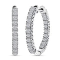 Luxuriant Lab Grown Diamond Hoop Earrings in Rhodium Over Sterling Silver 2.00 ctw - Sticky add to cart bar