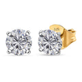 SGL Certified Luxuriant Lab Grown Diamond G-H SI 1.50 ctw Solitaire Stud Earrings in 10K Yellow Gold - Sticky add to cart bar