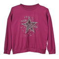 Tamsy Purple Bold Star Crystal Long Sleeve Top - One Size Fits Up to XLarge - Sticky add to cart bar